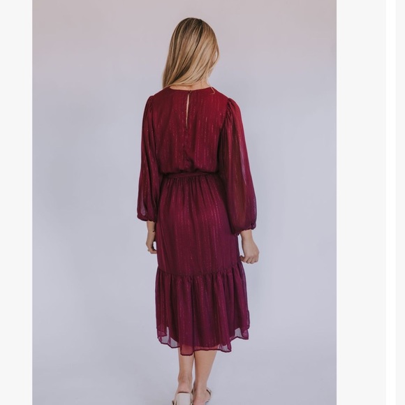 One Loved Babe burgundy dress maroon L - Picture 10 of 10